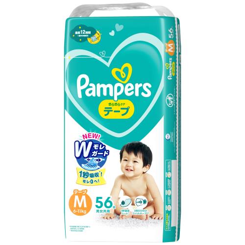 P&G　パンパース　テープ　オムツ　さらさらケア　Mサイズ　56枚