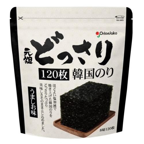 オリオンジャコー　どっさり韓国のりうましお　120枚×8個セット