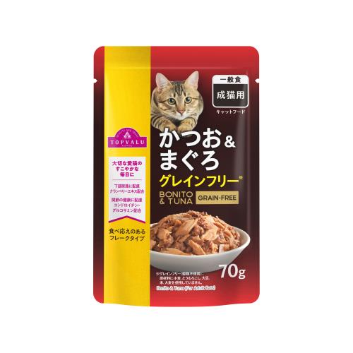 トップバリュ　成猫用　かつお&まぐろ　70g×12個セット