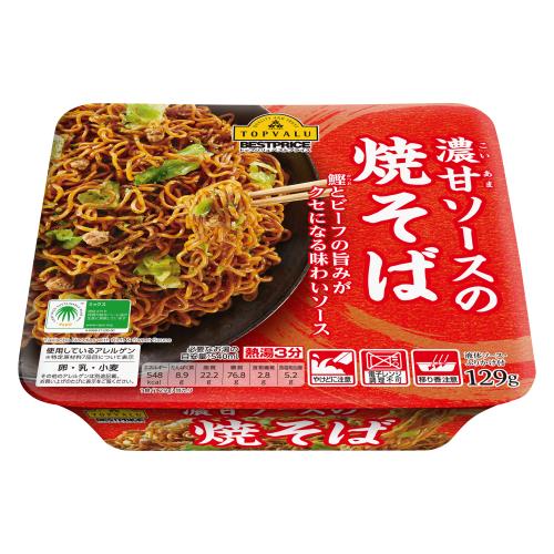 トップバリュベストプライス　濃甘ソースの焼そば　129g×12個セット