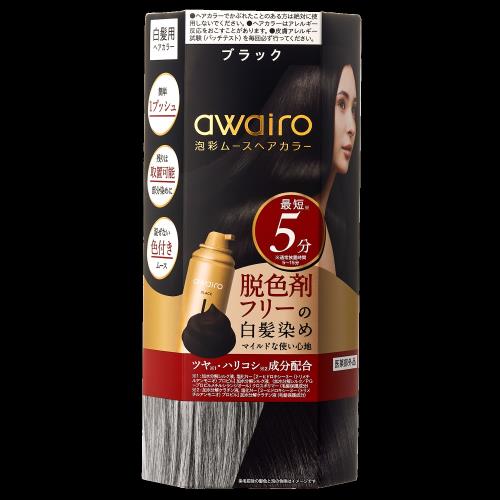 I-ne　アワイロ　ムースヘアカラー　ブラック　80g　awairo【ボーナスTポイント300ポイント】