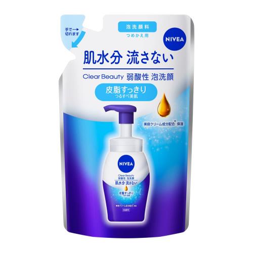 花王　ニベア　クリアビューティー　弱酸性泡洗顔　皮脂すっきり　つめかえ用　130ml