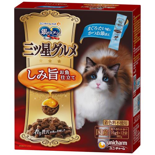 ユニ・チャーム　三ツ星グルメ　しみ旨お魚仕立て　たい味　192g