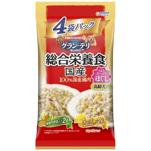 ユニ・チャーム　グラン・デリ　総合栄養食　国産　パウチ　高齢犬チーズ　4袋