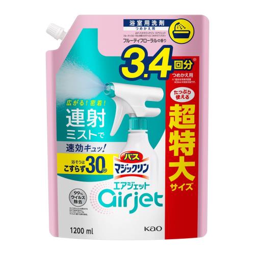 花王　バスマジックリン　エアジェット　フルーティフローラルの香り　つめかえ大容量　1200ml