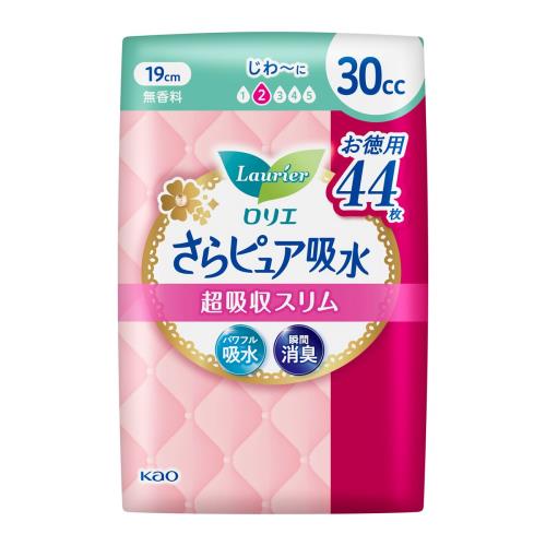 花王　ロリエ　さらピュア超吸収30ccお徳用　44枚【ボーナスTポイントとしてポイント5倍】※8月6日まで
