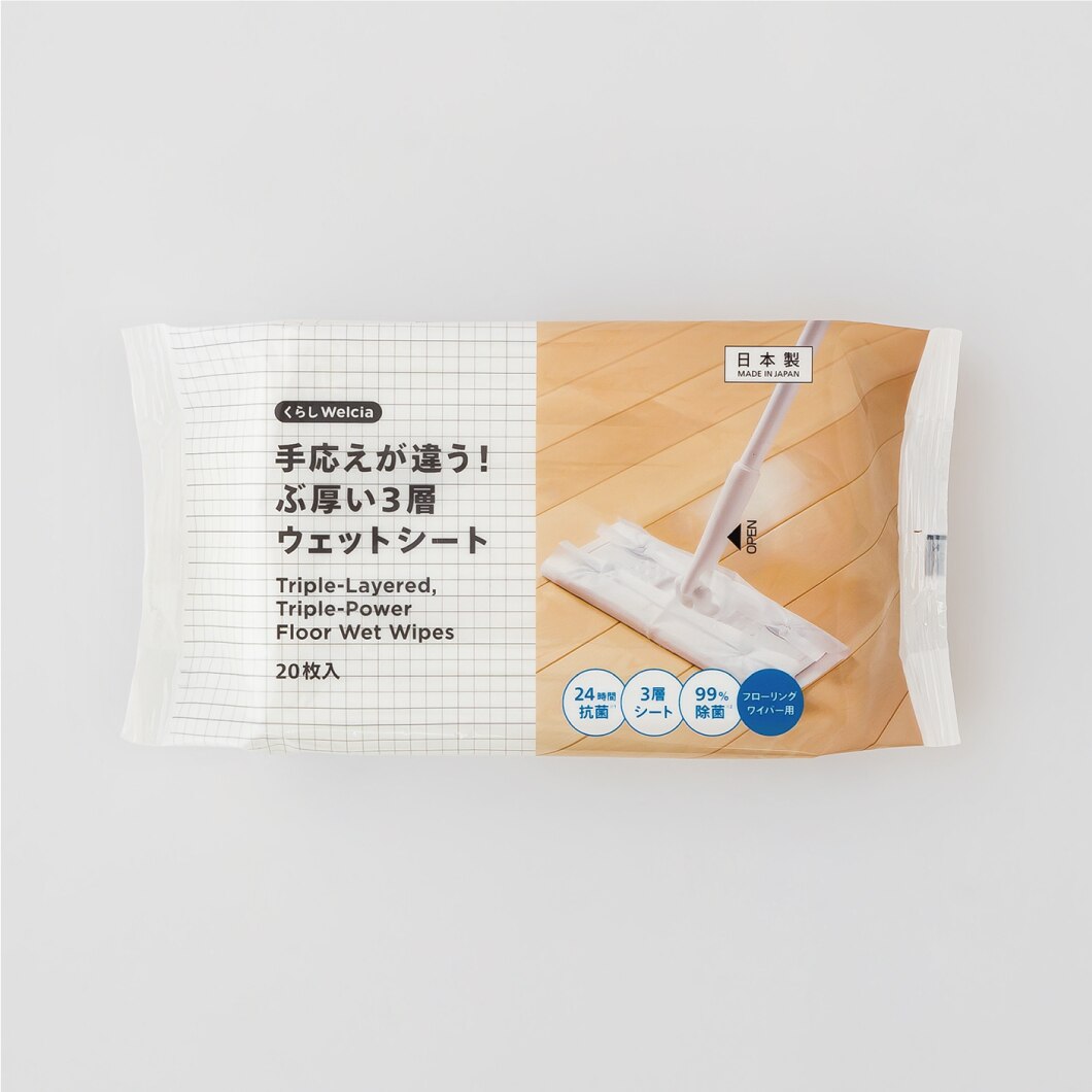 くらしWelcia 手応えが違う!ぶ厚い3層ウェットシート 20枚入