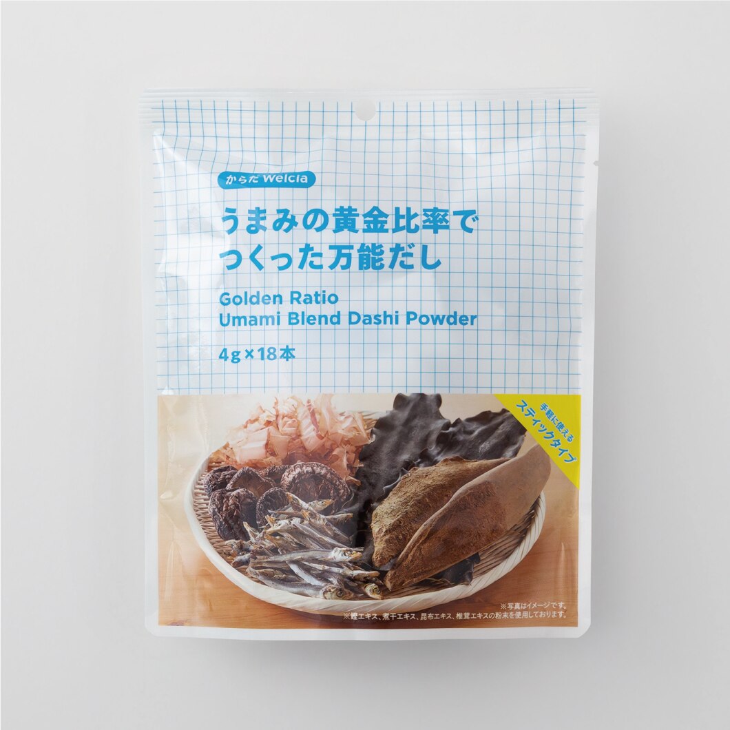 からだWelcia　うまみの黄金比率でつくった万能だし　4g×18本