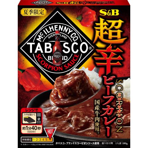 エスビー　超辛スコーピオンビーフカレー　タバスコ　180g×6個セット