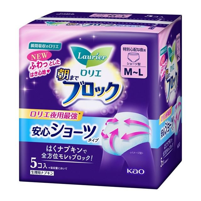 ロリエ　朝までブロック　安心ショーツ　MーLサイズ　5コ入