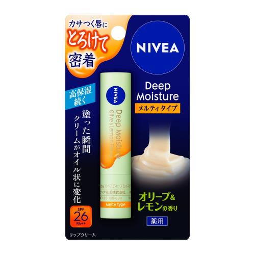 花王　ニベア　ディープモイスチャーリップ　メルティタイプ　オリーブ&レモンの香り　2.2g