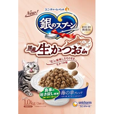 ユニチャーム　銀のスプーン　国産生かつおin　食事の吐き戻し軽減フード　1kg【ボーナスTポイント120ポイント】