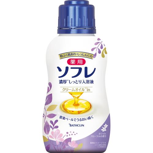 バスクリン　薬用ソフレ　濃厚しっとり入浴液　ホワイトフローラルの香り　480mL