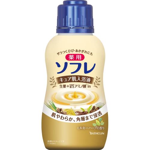 バスクリン　薬用ソフレ　キュア肌入浴液　ミルキーハーブの香り　480mL