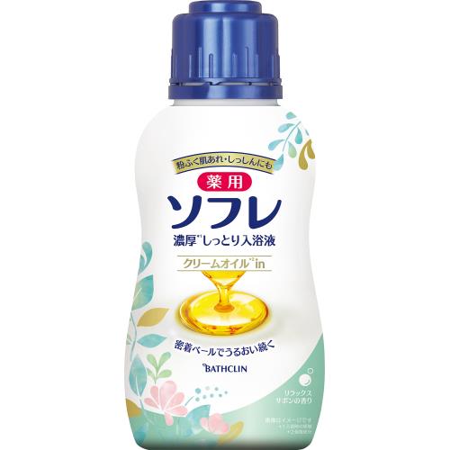 バスクリン　薬用ソフレ　濃厚しっとり入浴液　リラックスサボンの香り　480mL
