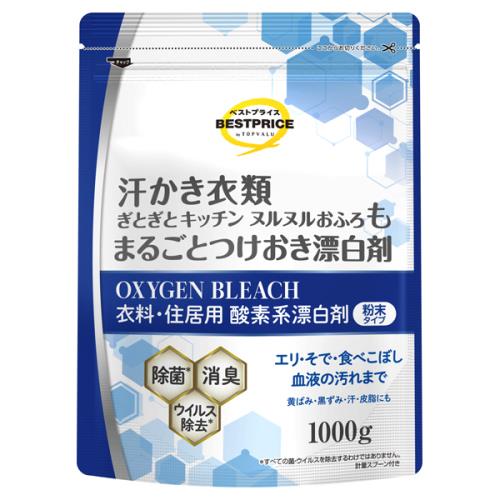 トップバリュベストプライス　衣料・住居用酸素系漂白剤　粉末タイプ　計量スプーン付き　1000g×6個セット