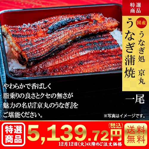 うなぎ処　京丸『うなぎ蒲焼』1尾 カタログ番号【6103】 早割り実施中10月10日までのご注文価格