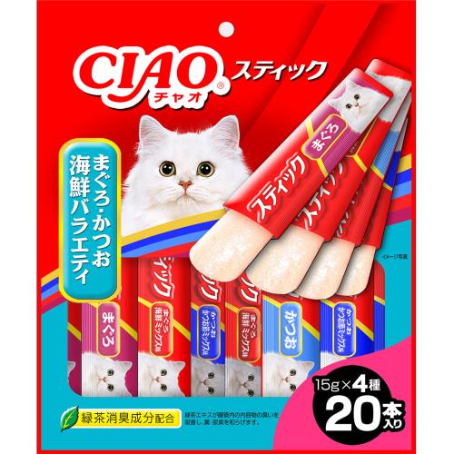 いなば食品　チャオスティック　まぐろ・かつお海鮮バラエティ　20本