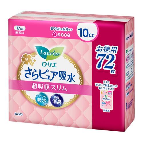 花王　ロリエ　さらピュア超吸収10cc　お徳用　72枚