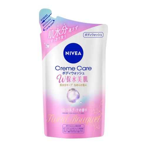 花王　ニベア　クリームケア　ボディウォッシュ　W保水美肌　フローラルブーケの香り　詰替　350ml