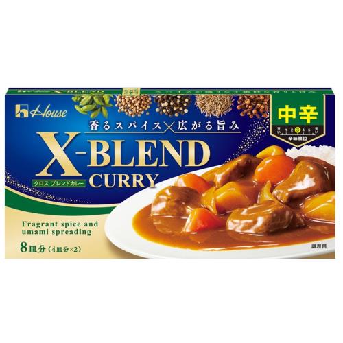 ハウス食品　クロスブレンドカレー　中辛　140G×10個セット
