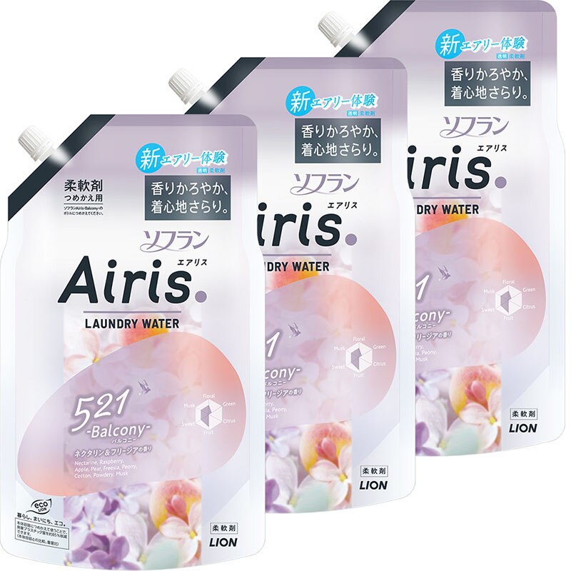 ライオン　ソフラン　エアリス　(AIRIS)　バルコニー　(BALCONY)　詰替用　850ML　3個セット【ボーナスTポイント300ポイント】