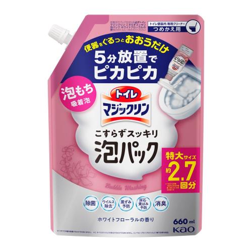 花王　トイレマジックリン　こすらずスッキリ泡パック　ホワイトフローラルの香り　詰替　660ml【1月7日までの期間特売】