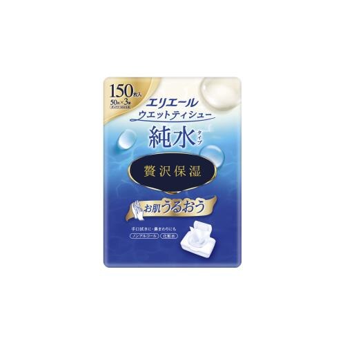 大王製紙　エリエール　ウエットティシュー　純水タイプ　贅沢保湿ボックス　つめかえ用　50枚3個