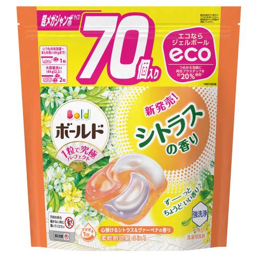 P&G　ボールド　ジェルボール4D　シトラス　詰替　超メガジャンボサイズ　70個