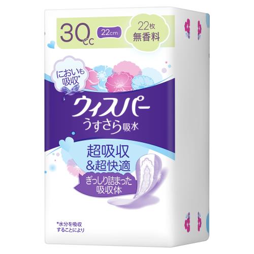P&G　ウィスパー　うすさら吸水　30CC　無香　22枚