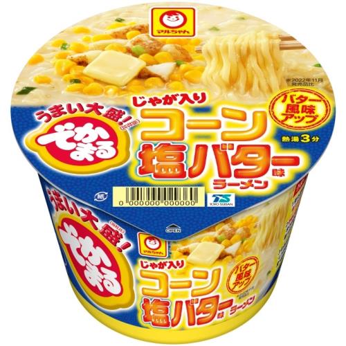 東洋水産　マルちゃん　でかまるじゃが入りコーン塩バター味ラーメン　114g×12個セット