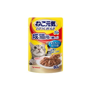 ねこ元気　総合栄養食パウチ成猫用(1歳から)　まぐろ入りかつお　60g