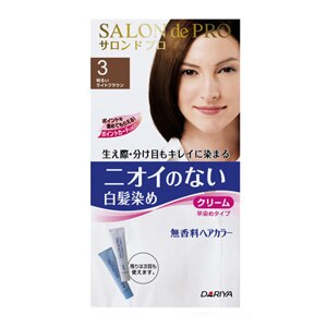 サロンドプロ 無香料ヘアカラー早染めクリーム(白髪用) 3(明るいライトブラウン) 40g+40g【1月7日までの期間特売】