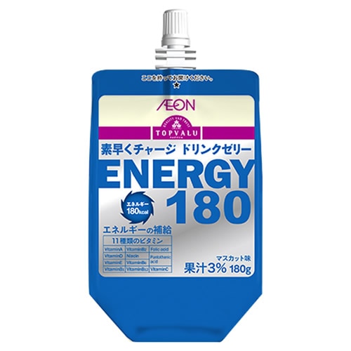 トップバリュ 素早くチャージ ドリンクゼリー ENERGY 180 マスカット味 24個セット