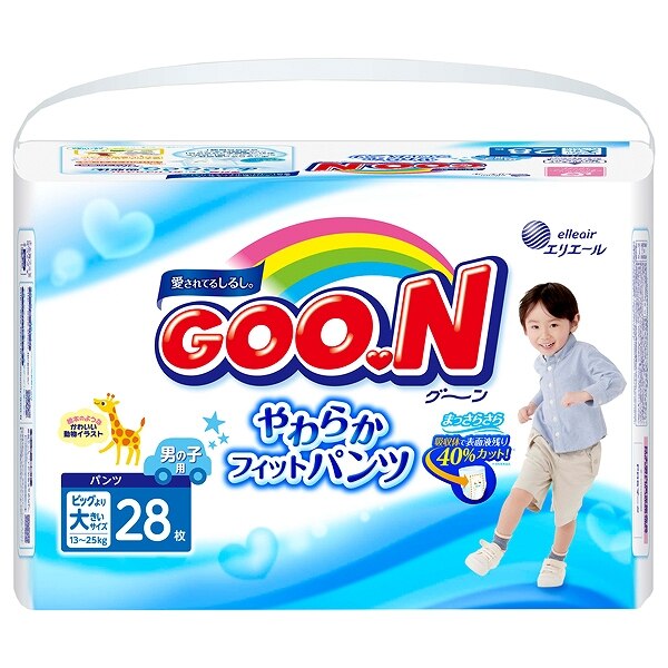 グーン やわらかフィットパンツ 男の子用 ビッグより大きいサイズ 28枚入