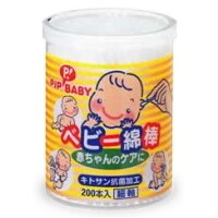 ピップベビー　ベビー綿棒　キトサン抗菌加工　細軸200本入り